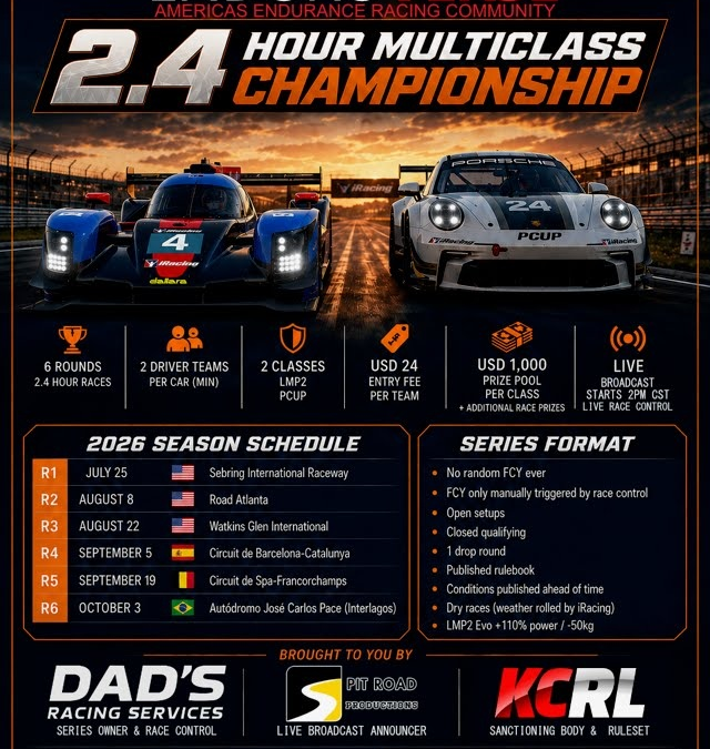 2.4 Hour MultiClass Championship – Round 6